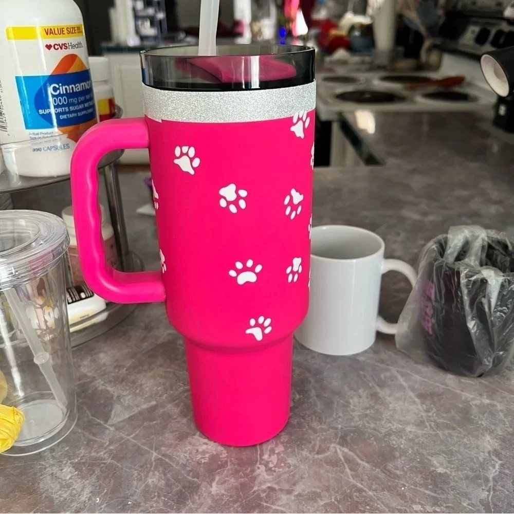 Dog Mom Hot Pink 40oz Tumbler
